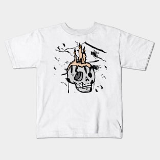 Skull candle light sketch Kids T-Shirt